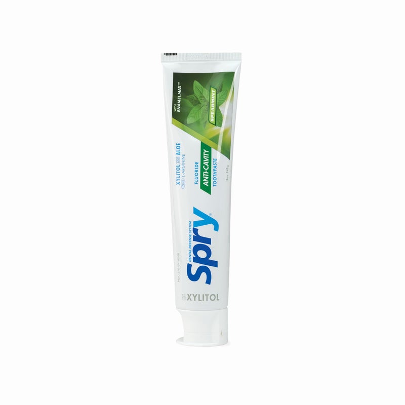 Spry Xylitol Toothpaste with Fluoride, Natural Spearmint, Anti-Cavity, 5 oz (3 Pack) - Image 2